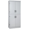 70" Kitchen Pantry Storage Cabinet, 6-tier Freestanding Cupboard with Adjustable Shelves and 4 Doors for Dining Room, Gray
