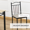 5 Piece Dining Room Table Set with 4 Metal Frame Chairs for Kitchen, Dinette, Breakfast Nook, Natural Wood/Grey