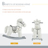 Kids Plush Ride-On Rocking Horse Toy Children Chair with Soft Plush Toy & Fun Realistic Sounds - White