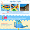 5-in-1 Inflatable Water Slide, Kids Castle Bounce House Includes Slide, Trampoline, Pool, Water Gun, Climbing Wall with Carry Bag, Repair Patches, Ocean Balls, 680W Air Blower