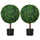 23.5" Artificial Boxwood Topiary Ball Tree, Fake Decorative Plant, Nursery Pot Included for Home, Balcony, Backyard and Garden, Set of 2, Green