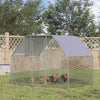 Metal Chicken Coop for 4-6 Chickens, Walk In Chicken Run Chicken Pen Hen House Outdoor with Roof for Yard, 9.2' x 6.2' x 6.4'