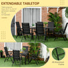 7 Piece Patio Dining Set for 6, Expandable Outdoor Table, Folding & Reclining Chairs, Aluminum Frames, Mesh Fabric Seats