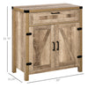 Farmhouse Sideboard, Wooden Accent Buffet Cabinet with Drawer and Adjustable Shelf for Kitchen, Oak