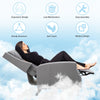 Living Room Chair Recliner Reclining Sofa Chair Padded Seat Lounger with Extendable Footrest and a Linen Fabric Finish for Living Room Grey