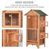 Wooden Outdoor Bird Cage, Featuring a Large Play House with Removable Bottom Tray 4 Perch, Orange