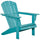 Outdoor HDPE Adirondack Deck Chair, Plastic Lounger with Cup Holder, High Back and Wide Seat, Turquoise