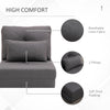 Convertible Flip Chair, Floor Lazy Sofa, Folding Upholstered Couch Bed with Adjustable Backrest and Pillows for Living Room, Dark Grey
