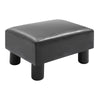Modern Footstool, Ottoman Footstool, Rectangular Ottoman Footrest with Padded Foam Seat and Plastic Legs for Living Room, Badroom, Black