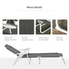 Folding Chaise Lounge, 4-Position Adjustable Lounge Chair with Armrests for Lawn, Patio, Beach, Deck, Dark Gray