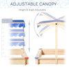Kids Wooden Cabana Sandbox Children Outdoor Backyard Playset w/ Bench Canopy