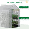 47" x 73"x 75" Walk-in Greenhouse, Outdoor Portable Plant Flower Growing Warm House with Roll-up Door and 4 Shelves, White