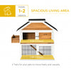 48.5" Wooden Rabbit Hutch Outdoor Pet Playpen Bunny House Enclosure with Plant Box, Slide-out Tray, Ramp, for Small Animals, Natural