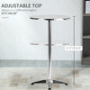 Bar Height Table, High Top Table, Round Bar Table with Adjustable Top, Feet and Stainless Steel, Unique Pattern for Indoor and Outdoor