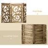 Wooden Room Divider, 4 Panel Double Hinged Folding Privacy Screen for Home Office, 63"x67"x0.75", Brown