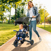 3-in-1 Toddler Tricycle with Aluminum Frame, Kids Trike with Adjustable Push Handle, Canopy and Seat Angle for 18-48 Months, Blue