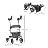 Aluminum Forearm Rollator Walker for Seniors and Adults with 10'' Wheels, Seat and Backrest, Folding Upright Walker and Removable Storage Bag, Silver
