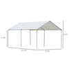 9.5' x 9.2' x 8.5' 2-Room Heavy Duty Carport Canopy with Water/UV Fighting Material & a Simple Open Design