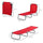 Portable Outdoor Sun Lounger, Lightweight Folding Chaise Lounge Chair w/ 5-Position Adjustable Backrest for Beach, Poolside and Patio, Red