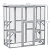 Large Wooden Outdoor Cat House Catio Enclosure, Kitten Cage with Weather Protection, Cat Patio with 6 Platforms - 71"L, Grey