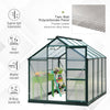 6'x8'x7'H Walk-In Garden Greenhouse Aluminum Frame polycarbonate