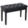 Traditional Country Birchwood Faux Leather Padded 2 Person Piano Bench, Black