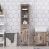 Narrow Bathroom Cabinet Bathroom Tall Free Standing Tower Cabinet With Adjustable Shelves & Cupboard Space Saving Organizer Home Storage