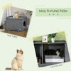 Hidden Litter Box Enclosure Cat Washroom Furniture with Storage, Adjustable Divider, Indoor Pet House Side Table, Grey