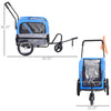2-in-1 3 Wheel Pet Jogging Stroller Bike Trailer - Blue / Grey