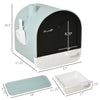 Cat Litter Box with Lid, Covered Litter Box for Indoor Cats with Tray, Scoop, Filter, 17" x 17" x 18.5", Green