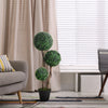 3ft(35.5") Artificial Ball Boxwood Topiary Trees in Pot, Indoor Outdoor Fake Plants for Home Office Living Room Decor