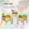 Raised Garden Bed Set of 3, Elevated Wood Planter Box with Legs and Bed Liner for Backyard and Patio to Grow Vegetables, Herbs, and Flowers