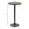 Bistro Table, Bar Height Table with Weathered Wood Top, Steel Frame, Round Bar Table for Home Bar, Kitchen, Dining Room, Brown/Black