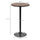 Bistro Table, Bar Height Table with Weathered Wood Top, Steel Frame, Round Bar Table for Home Bar, Kitchen, Dining Room, Brown/Black