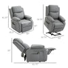 Living Room Power Lift Chair, PU Leather Electric Recliner Sofa Chair for Elderly with Remote Control, Grey