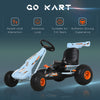 Pedal Go Kart Children Ride on Car with Adjustable Seat, Plastic Wheels, Handbrake and Shift Lever - White