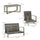 4 Piece Patio Furniture Set with Cushions, Outdoor Conversation Sets with Rattan Rocking Chair, Wicker Loveseat and Aluminum Coffee Table for Backyard, Lawn and Pool, Gray