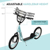 Youth Scooter Kick Scooter for Kids 5+ with Adjustable Handlebar Front and Rear Dual Brakes Inflatable Wheels, Blue