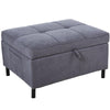 2-In-1 Design Convertible Single Sofa Bed with Side Pocket and Metal Frame Couch for Living Room, Grey