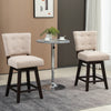 Set of 2 Tufted Bar Stool Chairs, Beige
