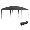 10' x 19' Extra Large Pop Up Canopy, Outdoor Party Tent with Folding Steel Frame, Carrying Bag for Catering, Events, Backyard BBQ, Black