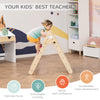 Kids Triangle Climber Foldable Climbing Triangle Ladder for Toddler Play Structure Climbing Toy Indoor Playful Gym Natural