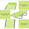 Portable Sun Lounger, Lightweight Folding Chaise Lounge Chair w/ Adjustable Backrest & Pillow for Beach, Poolside and Patio, Green & Black