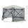 6-Sided Hexagon Pop Up Party Tent Gazebo with Mesh Netting Walls & Shaded Interior, 12' x 12', Beige