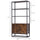 Storage Cabinet with 3 Open Shelves Cupboard Freestanding Tall Organizer Multifunctional Rack for Living Room Bedroom Kitchen, Rustic Brown