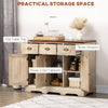 Sideboard Buffet Kitchen Sideboard Cabinet with 3 Drawers 3 Door Cabinets Adjustable Shelf for Living Room Natural