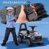 Kids Ride On Sliding Car with Hidden Under Seat Storage, Ride On Police Car for Toddler with Megaphone, Anti Dumping Device, Removable Backrest, Foot-to-Floor Design, Aged 18-60 Months, Black