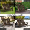 Outdoor Adirondack Chair, Wooden Loveseat Bench, Lounger Armchair with Flat Back for Garden, Deck, Patio, Fire Pit, Brown