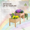 73" x 18" x 32" 3 Tier Raised Garden Bed w/ Three Elevated Planter Box, Freestanding Wooden Plant Stand for Vegetables, Herb and Flowers