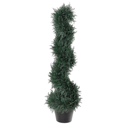 3ft Topiary Artificial Faux Cedar Tree Spiral Fake Plant, Pre-potted & Features High-Quality Detailed Look for Indoor or Outdoor